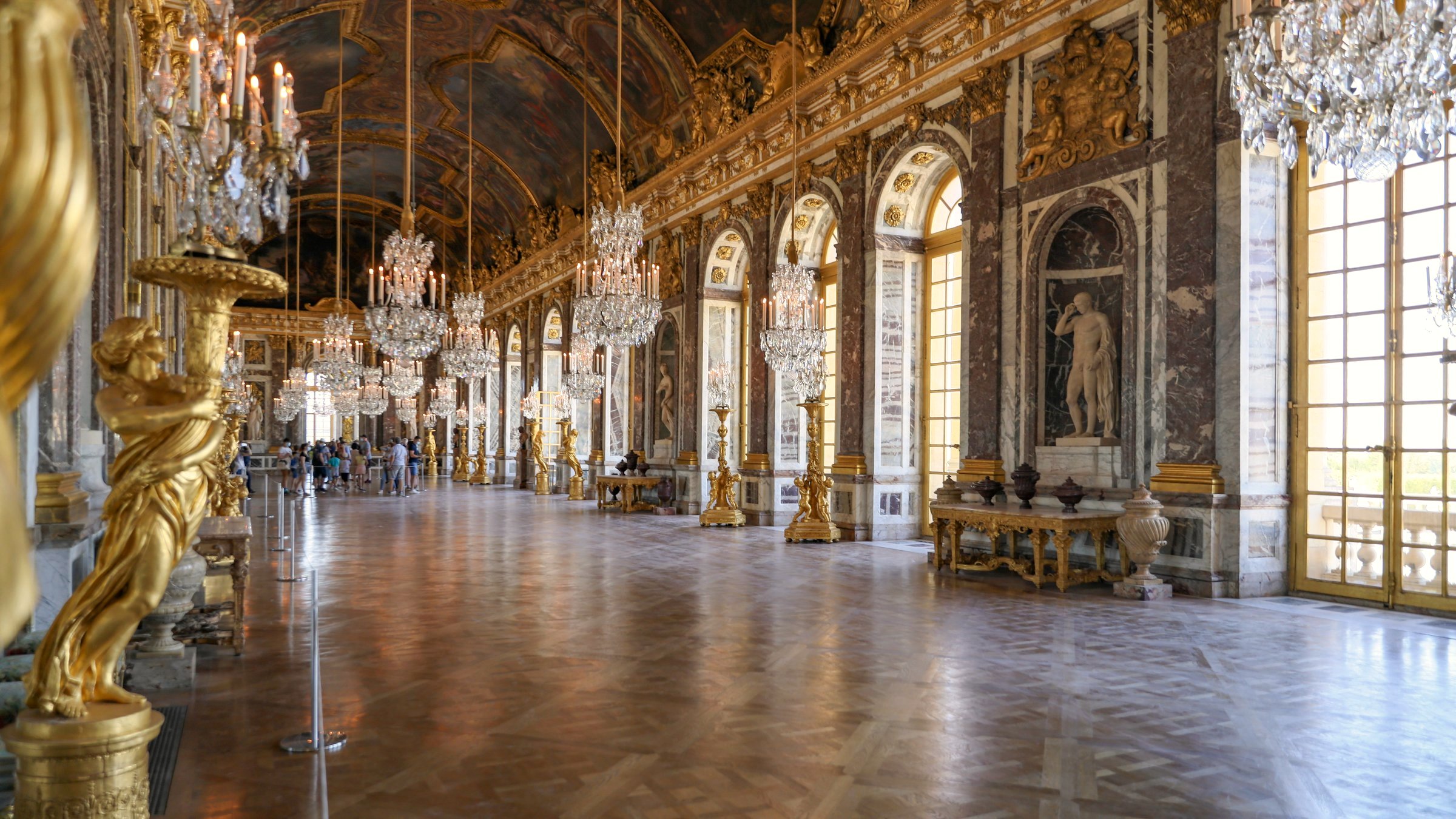 Château de Versailles — galerie des Glaces, chauffeur privé Paris